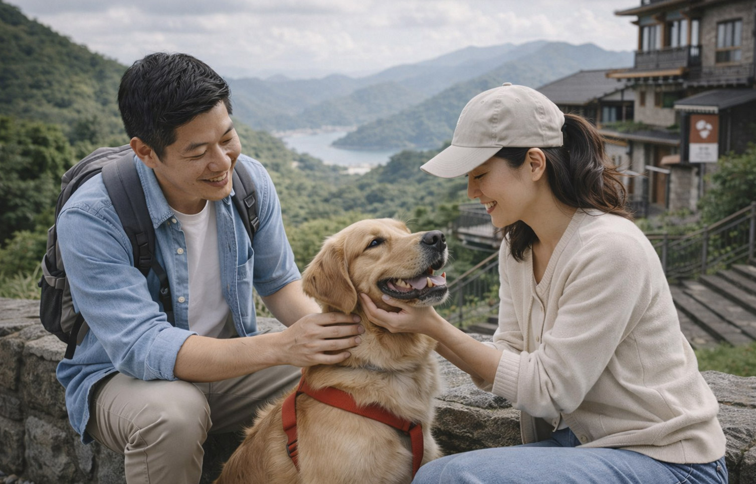帶狗狗一起旅遊情境圖
